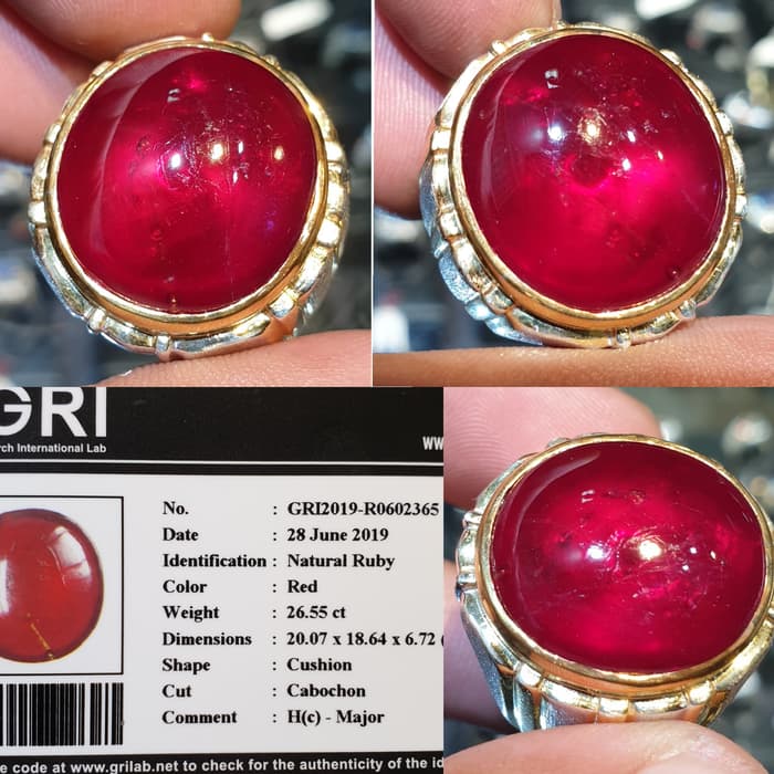 Batu Blood Red Ruby Jumbo Memo 26.55 crt